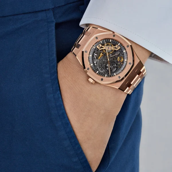 Audemars Piguet Royal Oak 15407OR.OO.1220OR.01 Double Balance Wheel Openworked Rose Gold