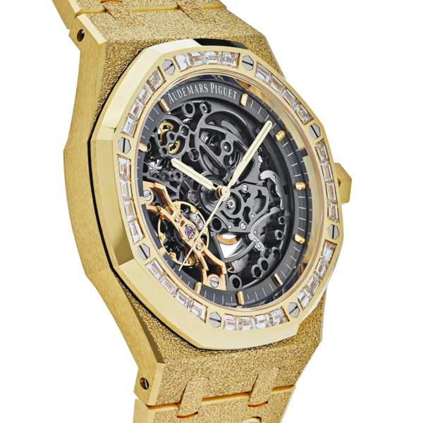 Audemars Piguet Royal Oak 15412BA.ZG.1224BA.01 Double Balance Wheel Frosted-Openworked Yellow Gold - Image 3